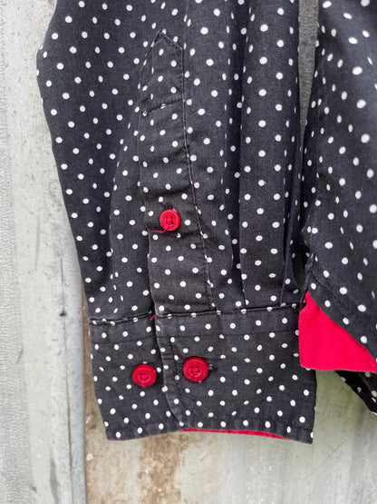 Thomas Cook Black & White Spot Womens Long Sleeve Shirt Size 10