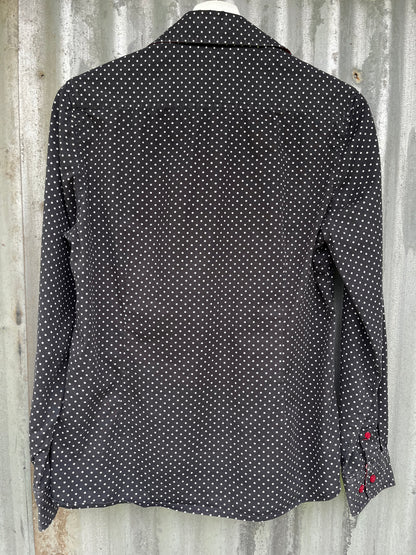 Thomas Cook Black & White Spot Womens Long Sleeve Shirt Size 10