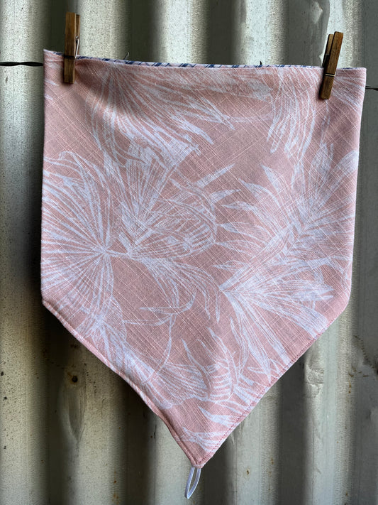 Pink Tropical & Blue Check Scarf