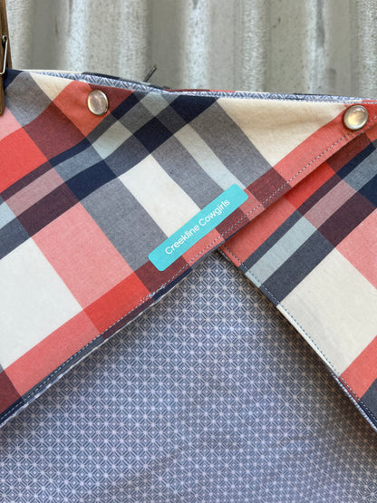 Winter Warmer Blue Check Scarf