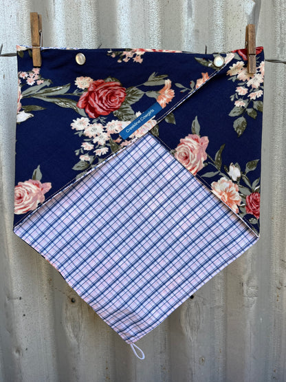 Roses & Check Scarf