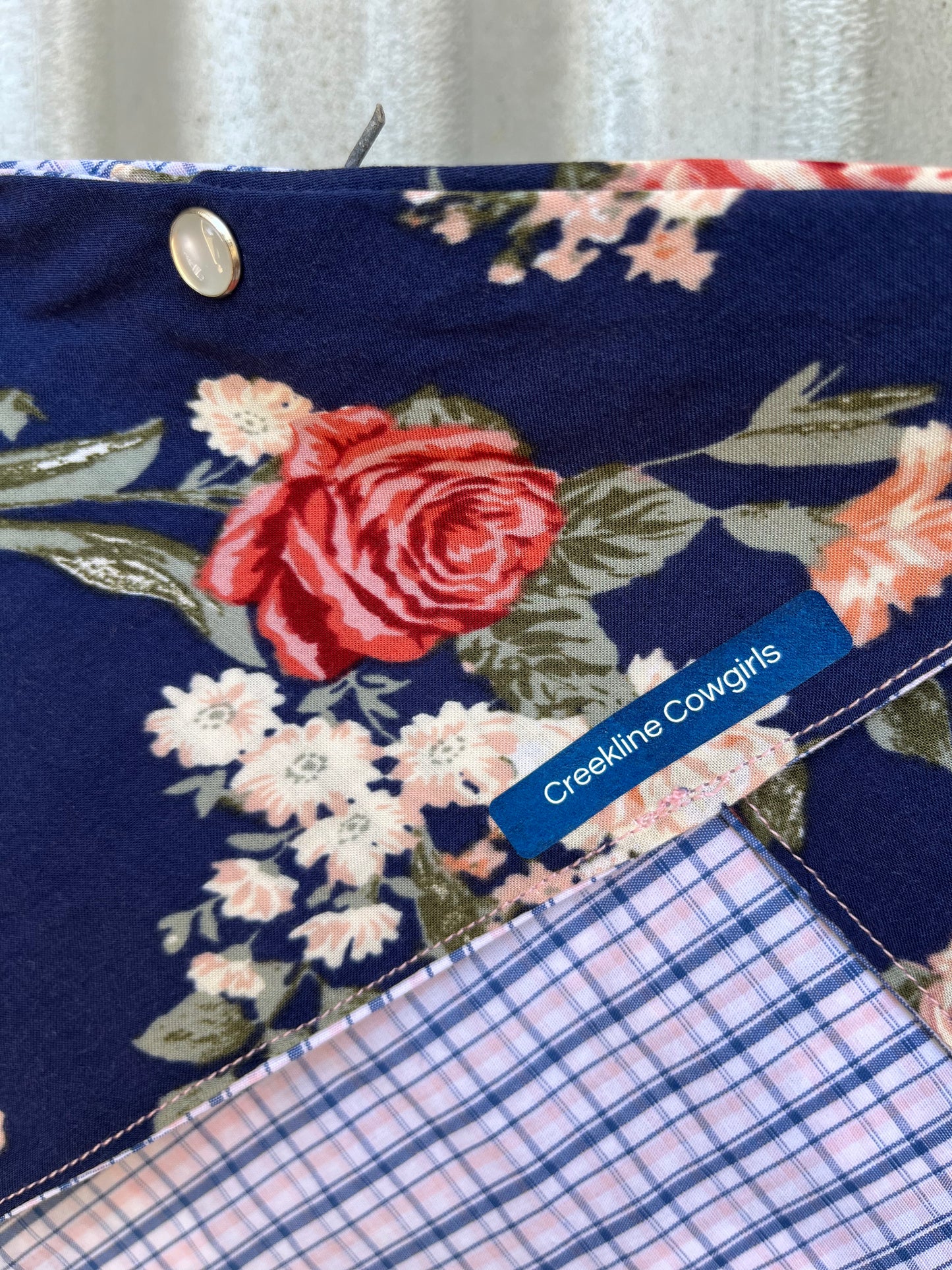 Roses & Check Scarf