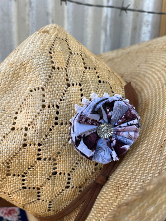 Blue Floral Hatpin