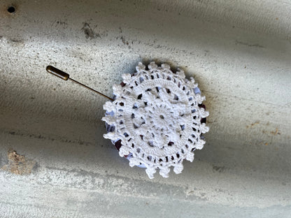 Blue Floral Hatpin