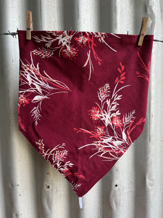 Burgundy & White Blooms Scarf