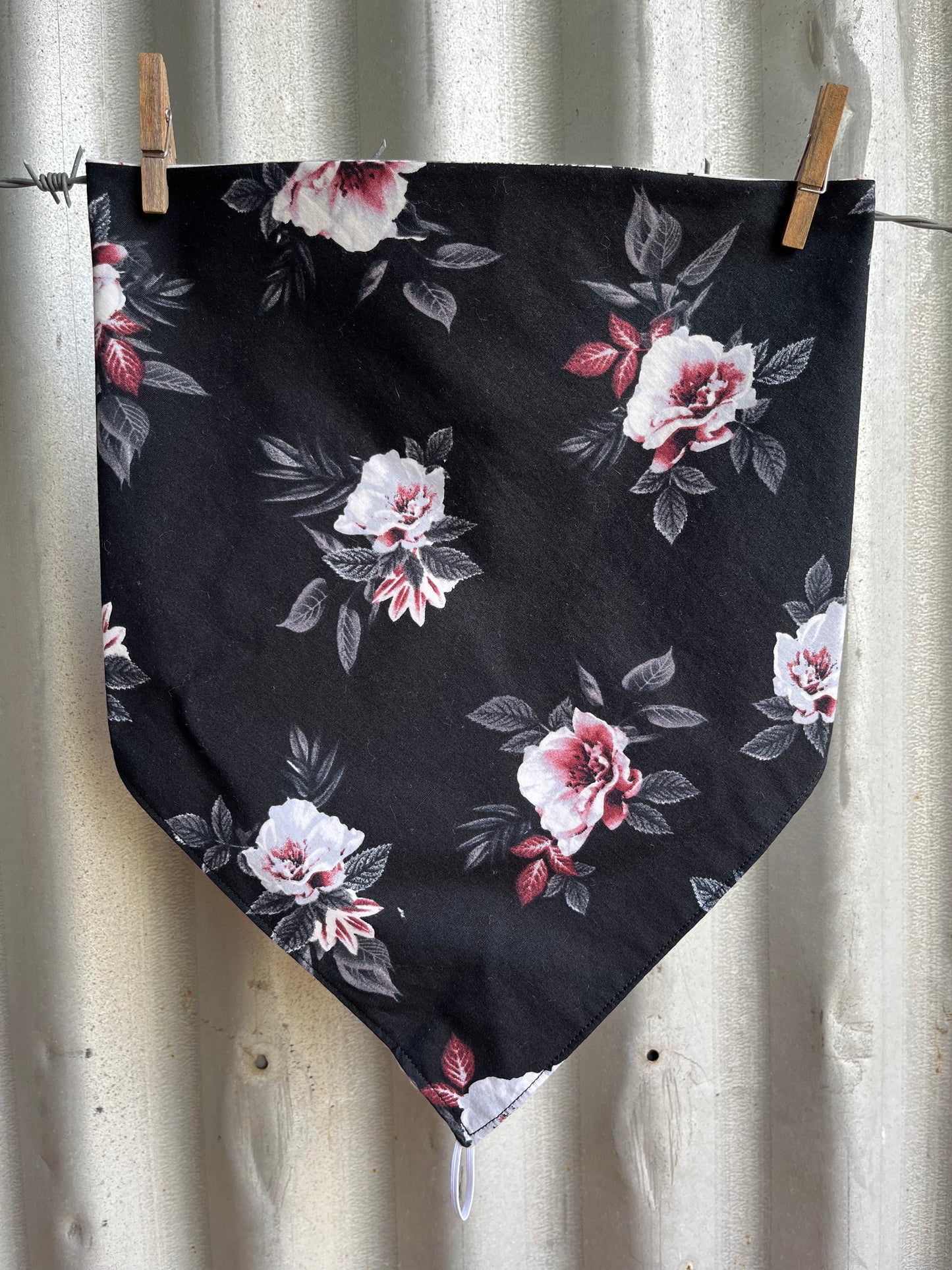 Black Floral Scarf