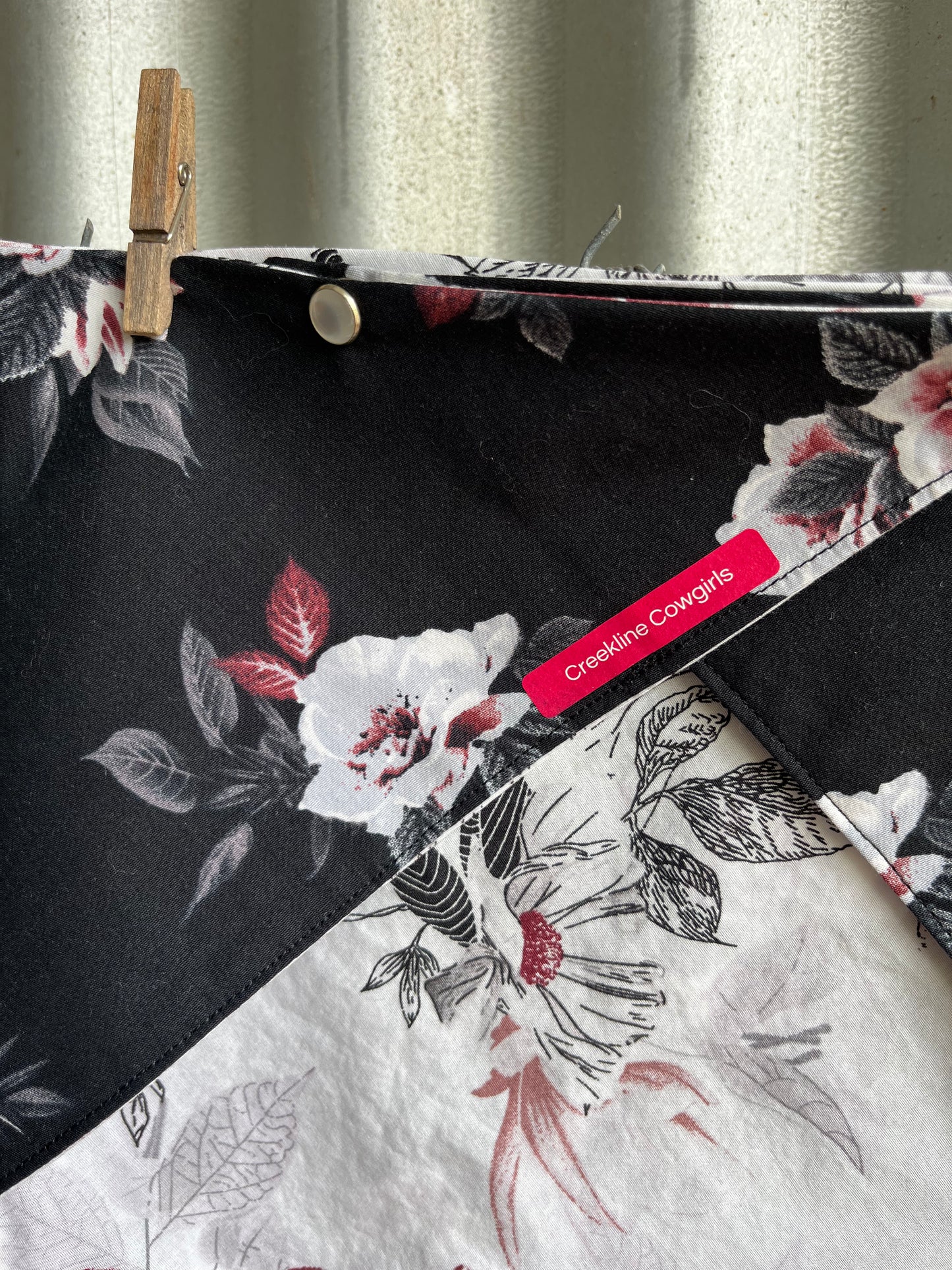 Black Floral Scarf