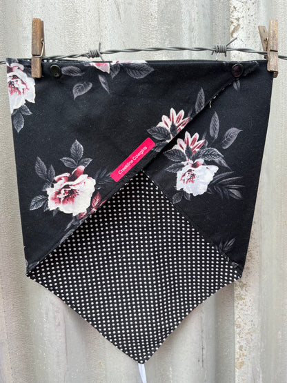 Black Floral Scarf