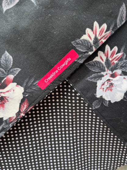Black Floral Scarf