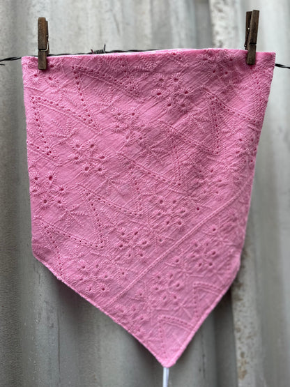 Pink Broderie Anglaise Scarf