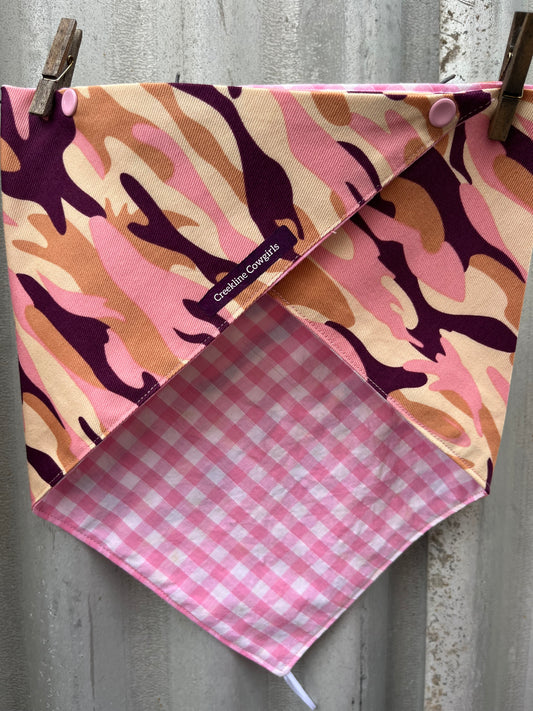 Pink Camo Check Scarf