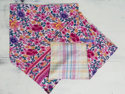 Pink Floral Check Mumma & Me Scarves