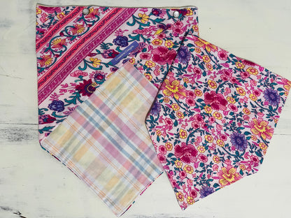 Pink Floral Check Mumma & Me Scarves