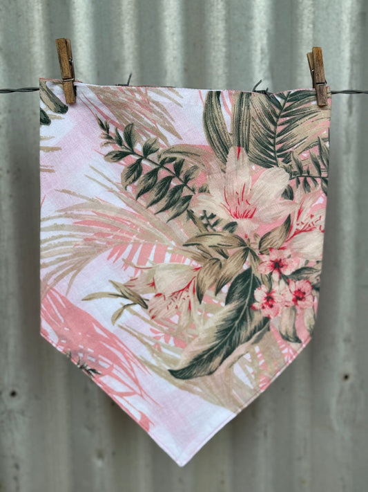 Peachy Tropical Check Scarf