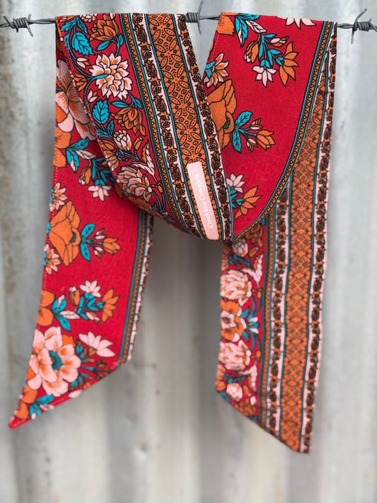 Red Boho Necktie