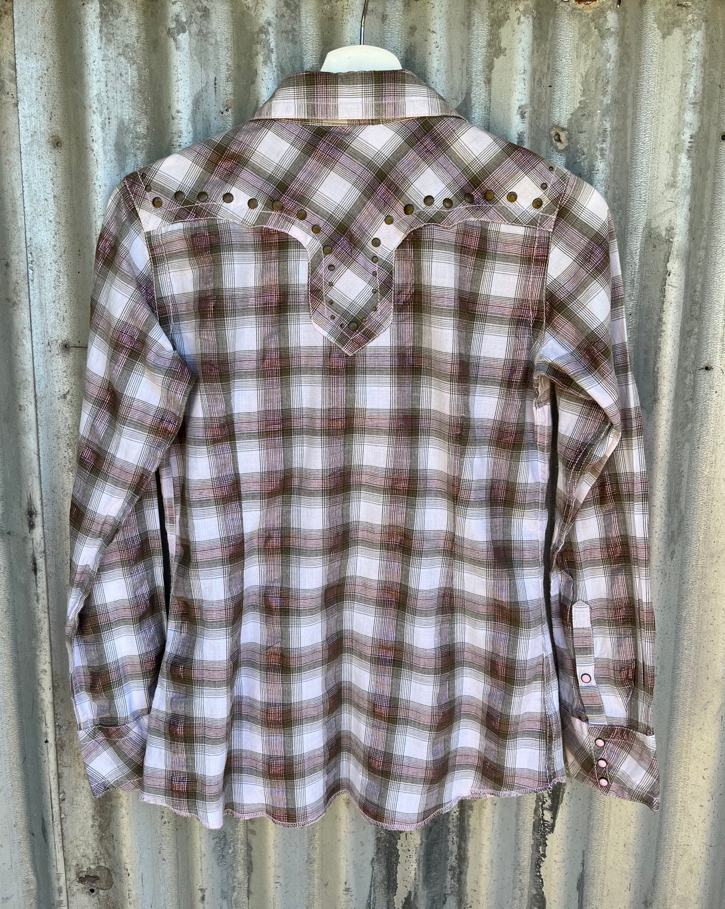 Ariat Fitted Pink & Brown Check Shirt