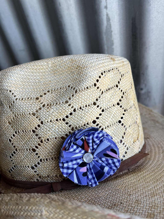 Purple & White Check Hatpin