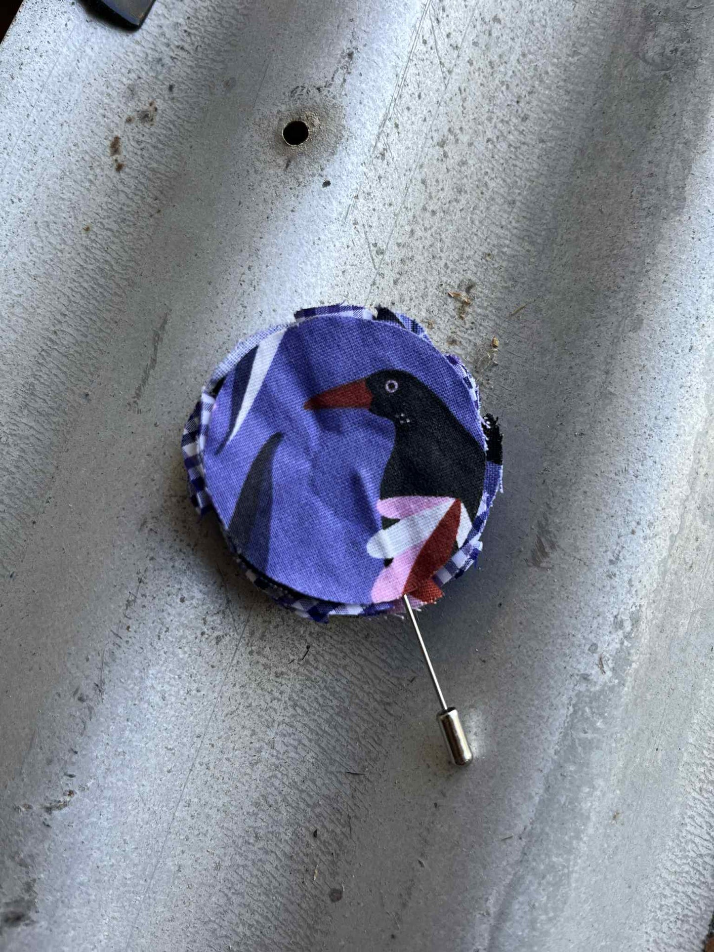 Purple & White Check Hatpin